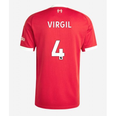 Moški Nogometni dresi Liverpool Virgil van Dijk #4 Domači 2025-26 Kratek Rokav Moški Nogometni dresi Liverpool Virgil van Dijk #4 Domači 2025-26 Kratek Rokav